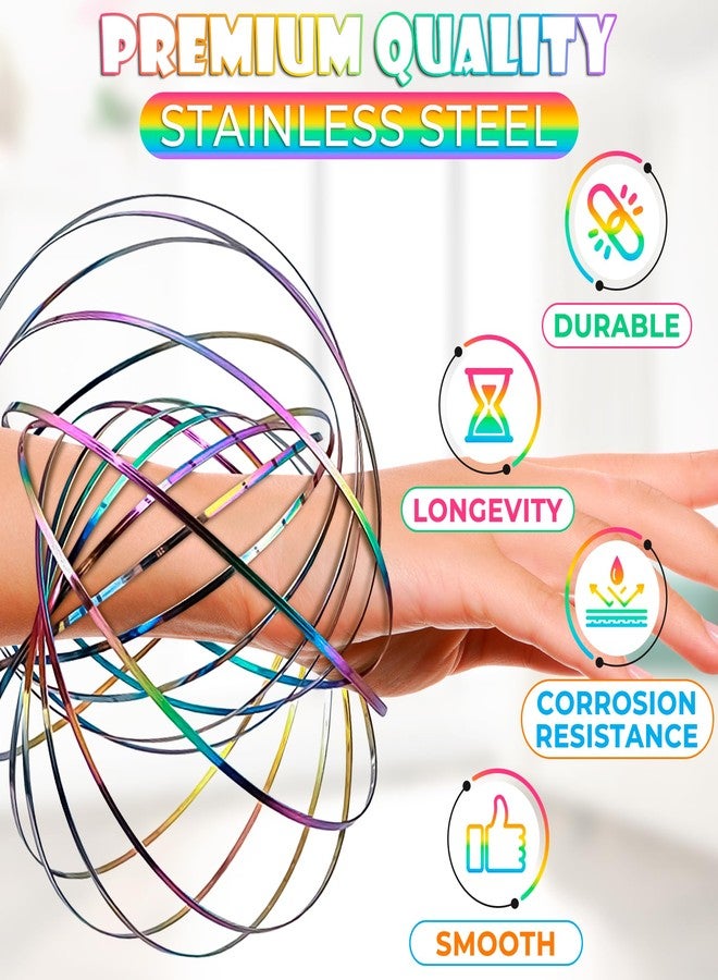 Kotko Flow Ring Spinner Arm Tool - 5.1" Durable Corrosion-Resistant Stainless Steel Geometric Sensory Fidget Arm Spinner - Smooth, Foldable, Stretchable Magic Flow Bracelet for Relaxation, Tricks & Play - Image 3